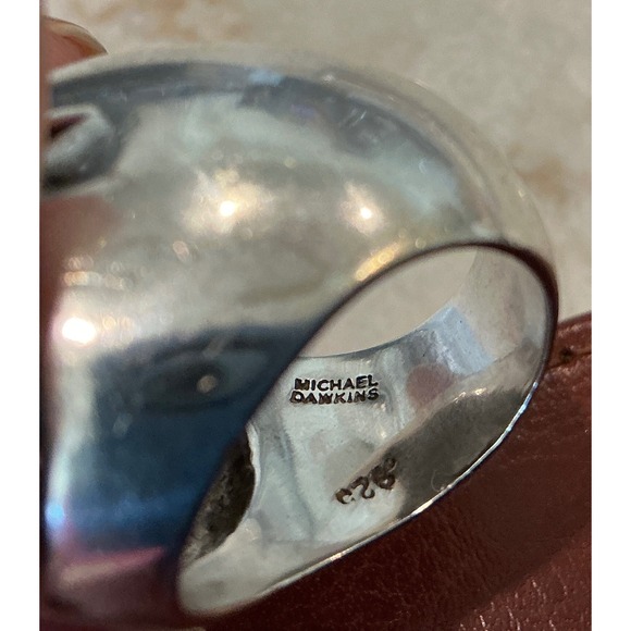 Michael Dawkins Sterling Silver Dome Ring Floral Design Size 7‎ - Picture 6 of 10